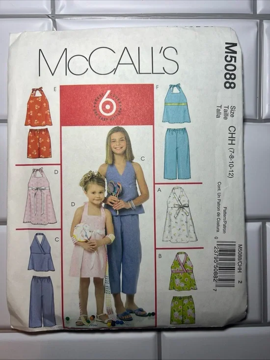 McCall’s M5088 Children’s Sewing Pattern CHH Costume Clothing Pattern