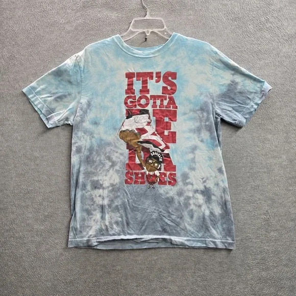 Jordan x Spike Lee Men Shirt L Blue Tie Dye Mars Gotta Be Da Shoes Y2K