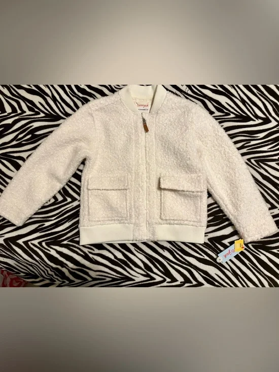 Cat & Jack faux, Sherling, aviator jacket, cream size medium NEW