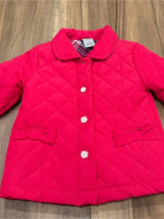 Gymboree’s Girls' Quilted Bow-Accent Jacket - Hot Pink