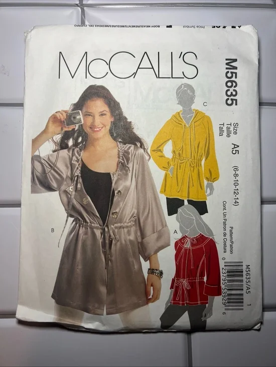 McCall’s M5635 Sewing Pattern Size A5 Opened Complete