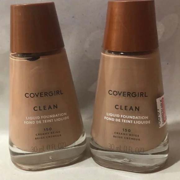 Covergirl Clean  Liquid Foundation 150 Creamy Beige  x2