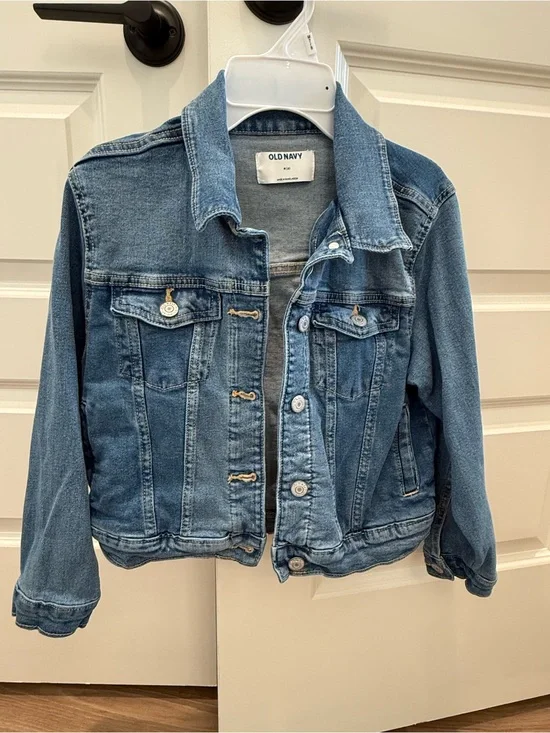 Old Navy Girls size 7/8 Medium Blue Denim Button-Up Jacket