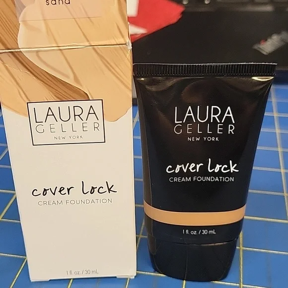 Laura Geller Cover Lock Foundation  Sand 30ml New Sealed Tube In Box