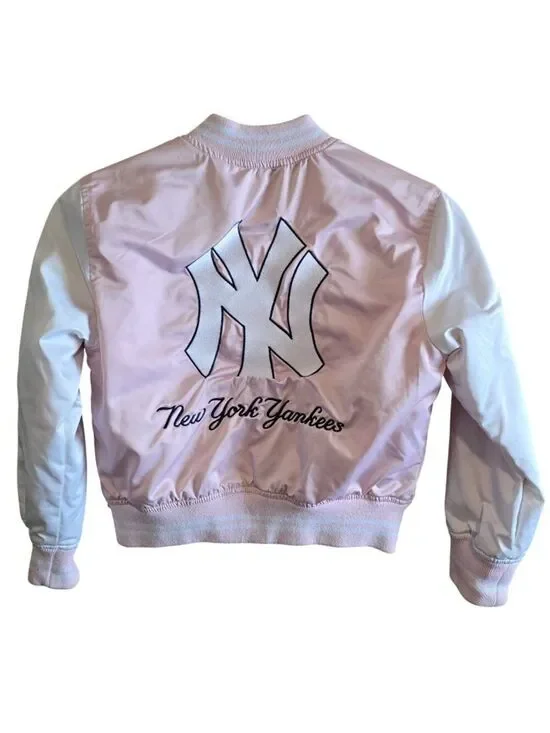 New York Yankees Pink Youth Jacket MLB Genuine Merchandise Size 7/8 baseball