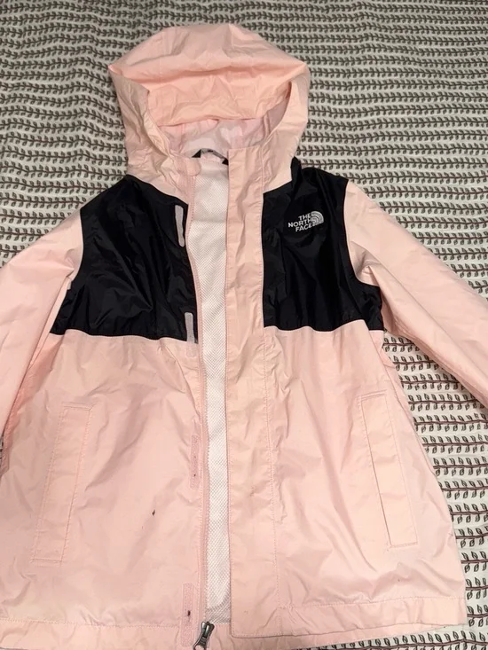 The North Face Light Pink and Black Hooded Shell Jacket