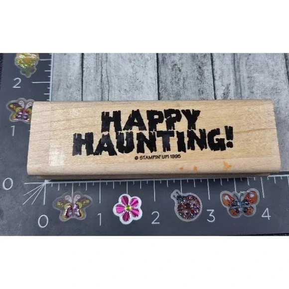 Stampin' Up! Happy Haunting Halloween 1995 Rubber Stamp Wood #H9