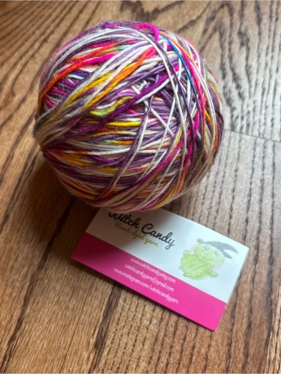 Witch Candy Hand-Dyed Multicolor Yarn Ball Fingering Superwash Merino Wool