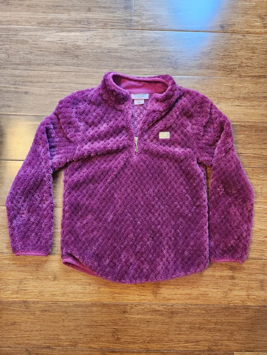 Juicy Couture Girls Plush Quarter Zip Kids Jacket Pullover, Size 7