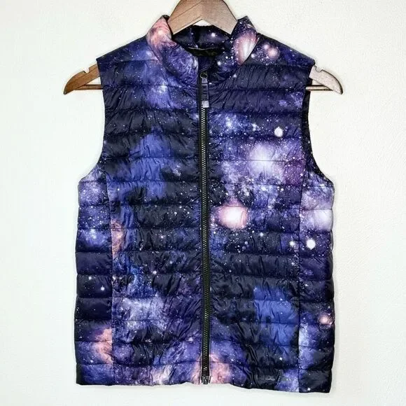 Lands’ End Insulated Down Alternative Puffer Vest Galaxy Print - US Kids 10/12 M