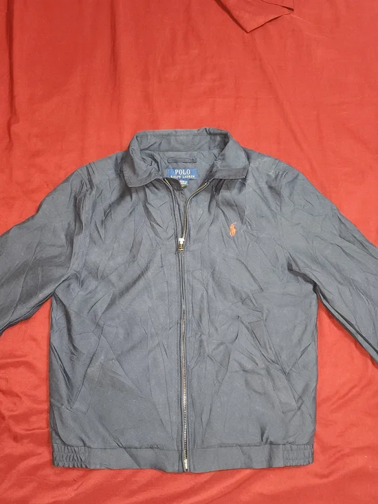 Ralph Lauren Navy Bomber Jacket with Orange Pony