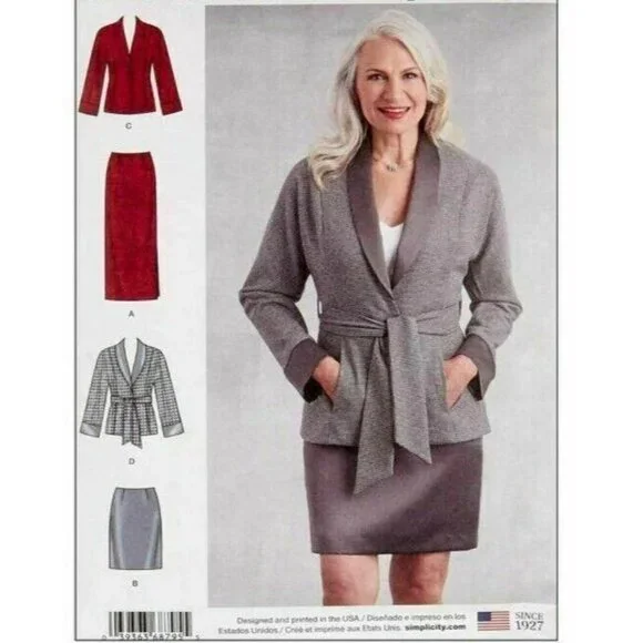 Simplicity Sewing Pattern 8795 Misses‎ Skirt Jacket Petite Size 6-14