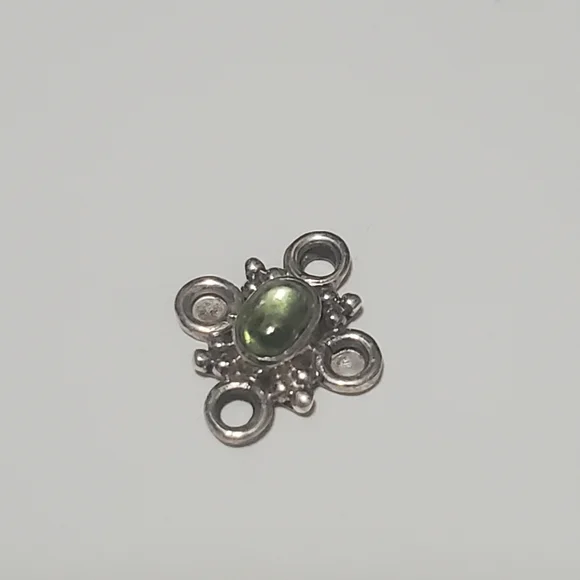 2/$20 Sterling Silver Link with Peridot (Natural) 14x11mm 925