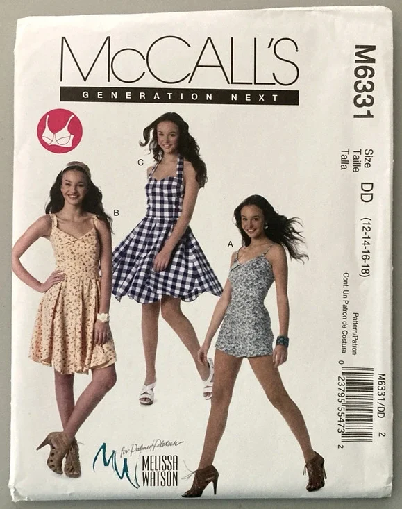 McCalls M6331 Pattern Generation Next Summer Romper & Dresses Ms Sz 12-18 Uncut