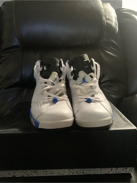 Jordan 6 White and Blue Sneakers