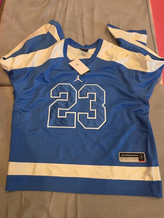 New Jordan Brooklyn Hockey Collegiate Jersey BLUE Sail HV0109-010