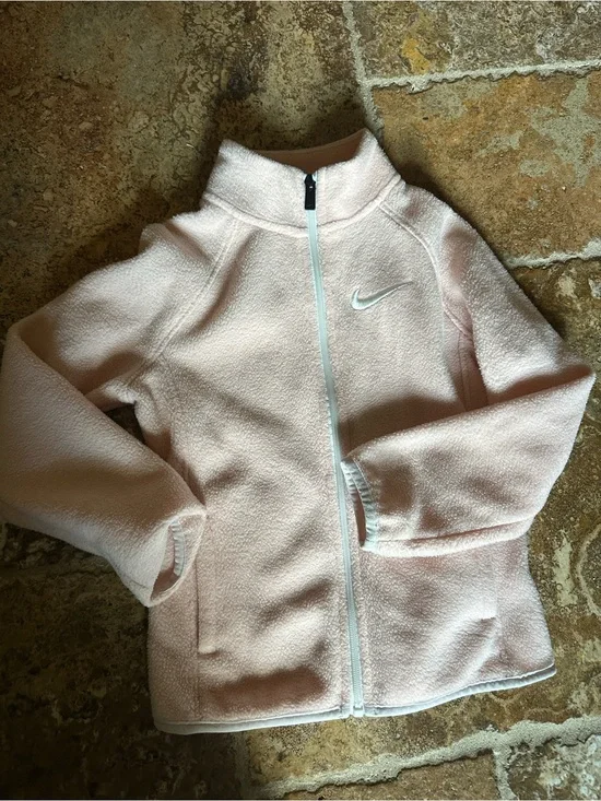 Nike Kids Light Pink Full-Zip Fleece Jacket