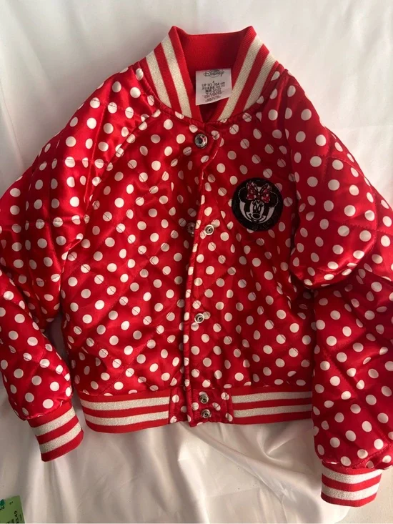 Disney Red and White Polka Dot Minnie Bomber Jacket