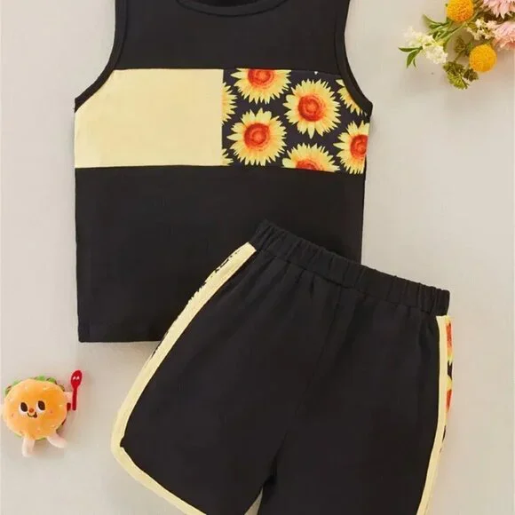 🌻NEW Toddler 2-Piece Sunflower Short Set
