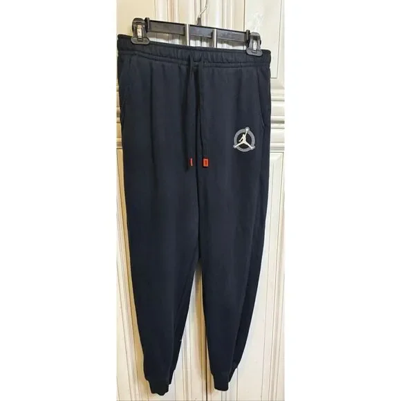 Jordan Men's Flight MVP Drawstring Fleece Jogger Sweatpants Black Size Small