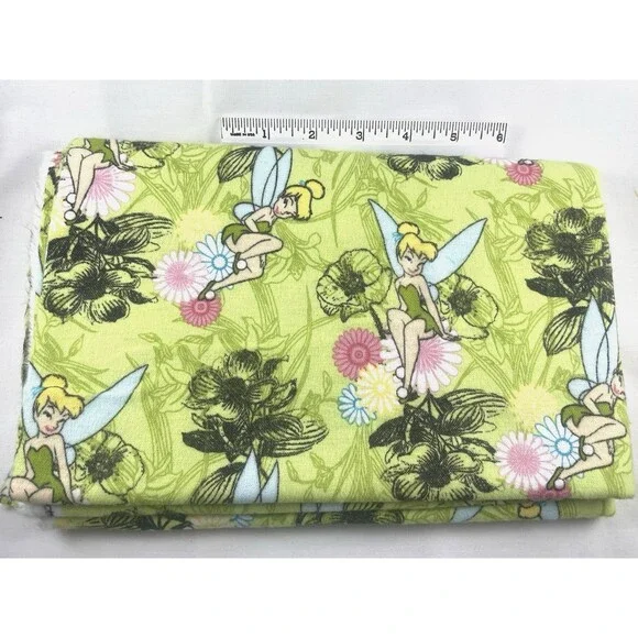 Disney Tinker Bell Mystic Forest CP42905 Flower Fairy Cotton Flannel 1.5yd x 44