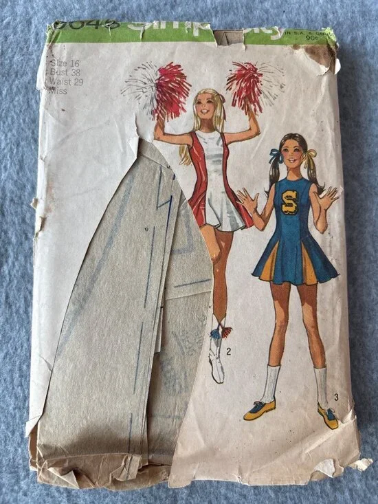 Simplicity 9645 Cheerleader Dress Sewing Pattern Size 16 Uncut