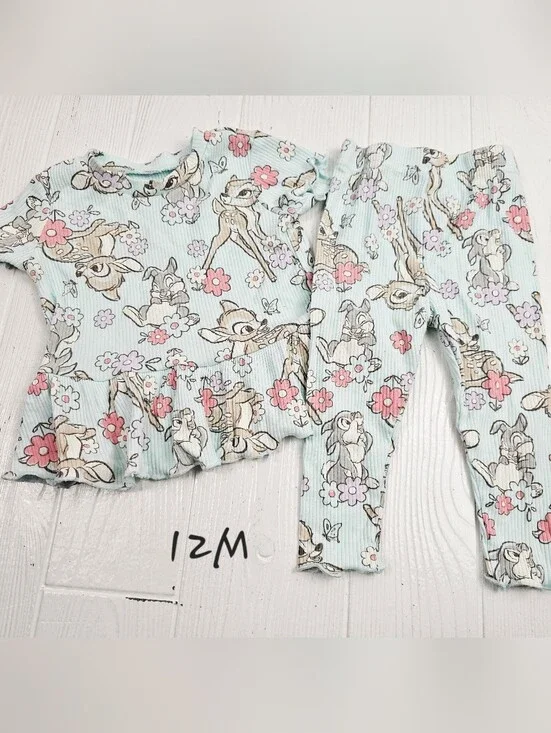 Disney Bambi Rib Short Sleeve Top & Leggings Set. 12 Month