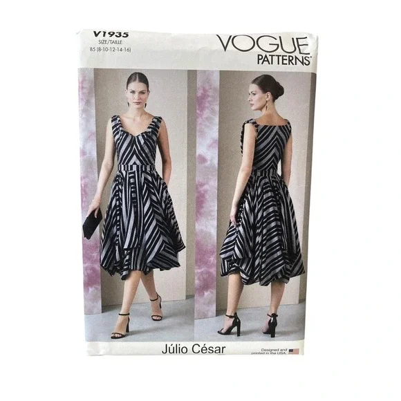 VOGUE V1935 Misses Dress‎ B5 (8-16) Julio Cesar Designer Bubble Hem