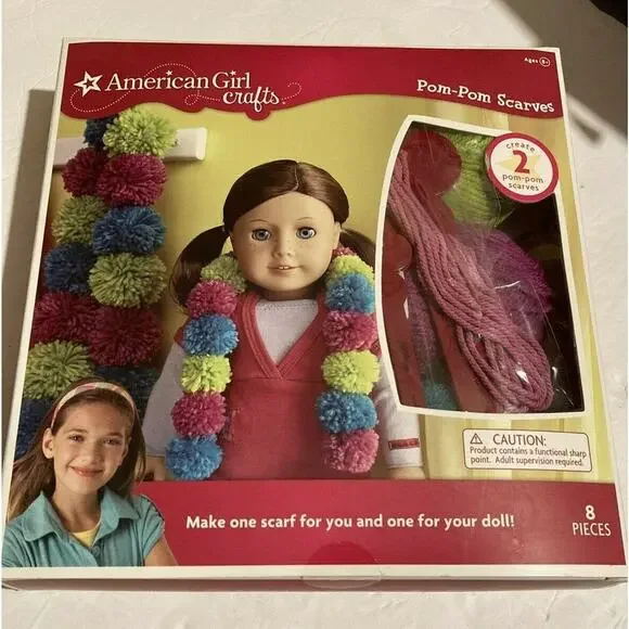 American Girl Doll Crafts Pom Pom Scarves NEW Makes‎ 2 ~ Scarf Making Kit