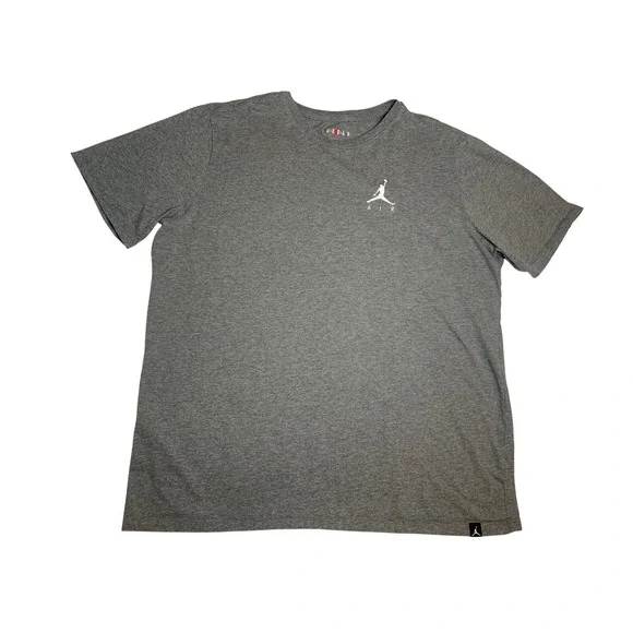 Jordan Jumpman Air Mens XL Gray Short Sleeve Embroidered T-Shirt‎ Standard Fit