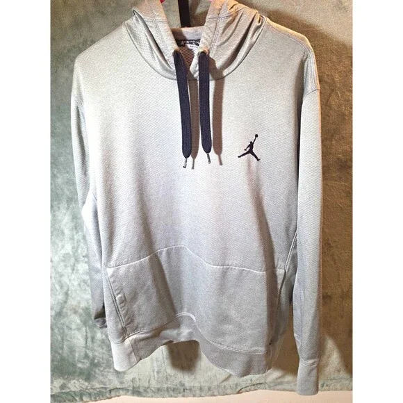 Jordan Dri-FIT Men's Gray Pullover Hoodie XL Jumpman Athletic Sweatshirt