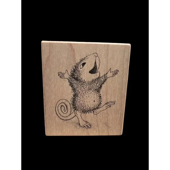 House Mouse C348 Maxwell Mouse 2”x2” Wooden Stamp‎ 1999, Arts & Crafts