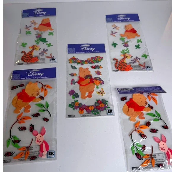 Disney Winnie the Pooh Jolees Boutique Stickers‎ Lot of 5 NIP Scrapbook Stickers
