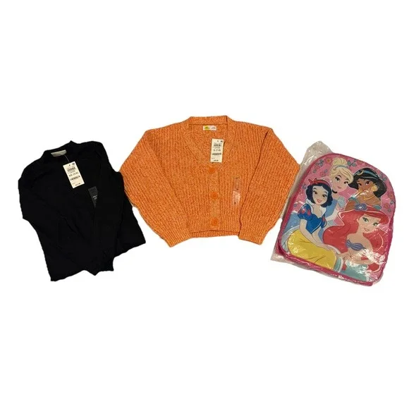 Girls‎ Clothing Bundle NWT Epic Threads 3-Piece Lot Size XS/S Tops & Disney Sack