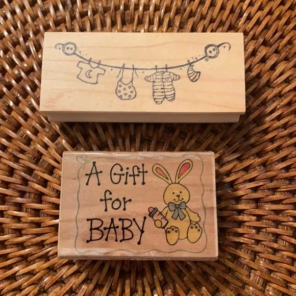 3 for $15 💥 Set of 2 Rubber Stamps Baby
