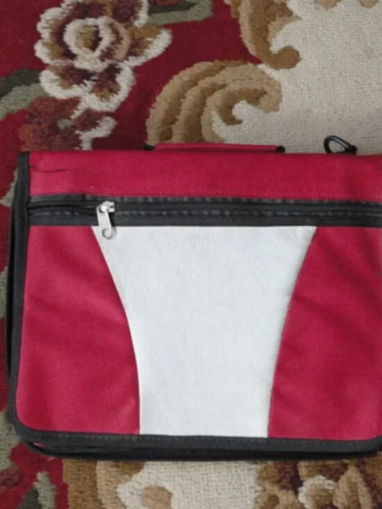 Red White Black School Zip-Up Binder