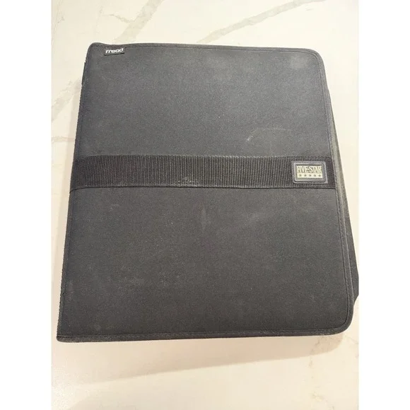 Mead Five Star Vintage Full Zip Around Binder Black 3 Ring Pockets Y2K