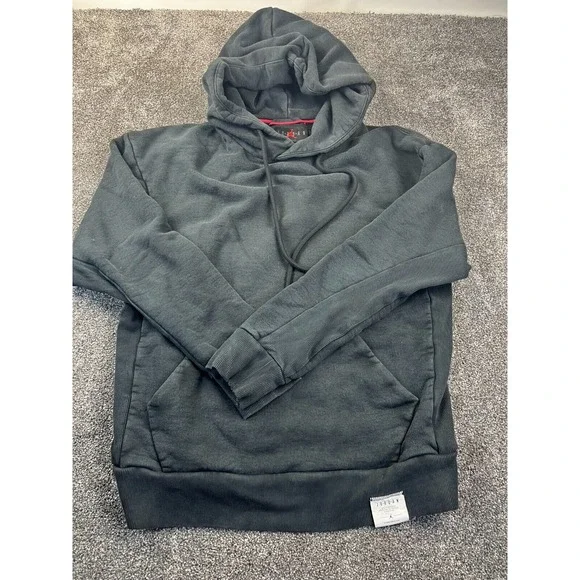 Jordan Hoodie Men Small Black Washed Terry Cotton Sweatshirt Casual Training Gym