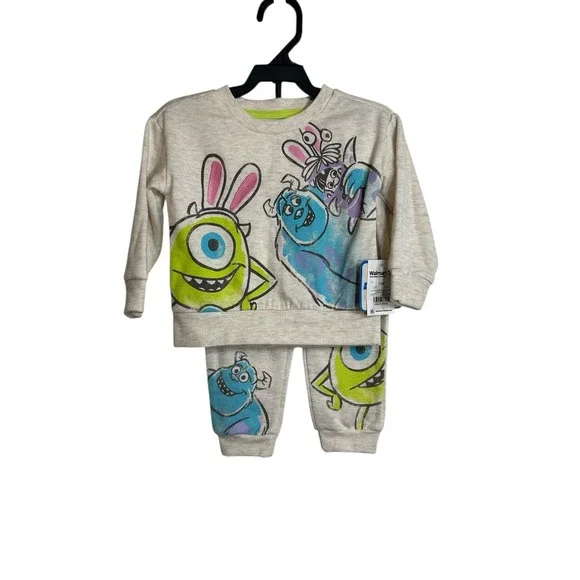 disney pixar monsters baby‎ girls outfit size 12 months sweatshirt & sweat pants