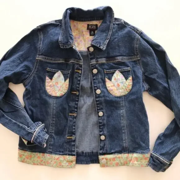 TCP Children's Place Girl's XL 2-Pc Set: Denim Jacket + Blouse Set‎ ULTRA CLEAN
