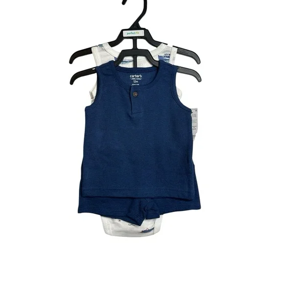 carters child of mine baby boys 3 piece summer outfit set size‎ 12 months