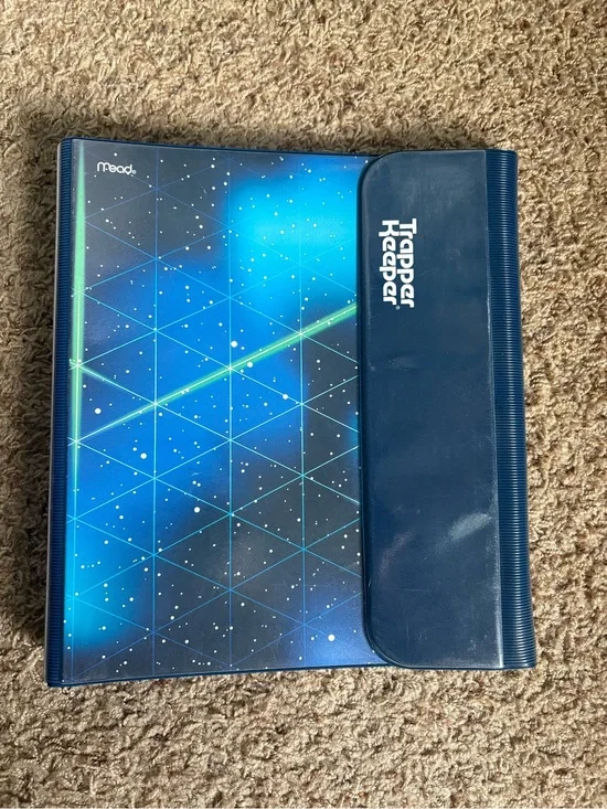 Mead Trapper Keeper Binder Galaxy Holographic Space 3-Ring Clipboard Portfolio