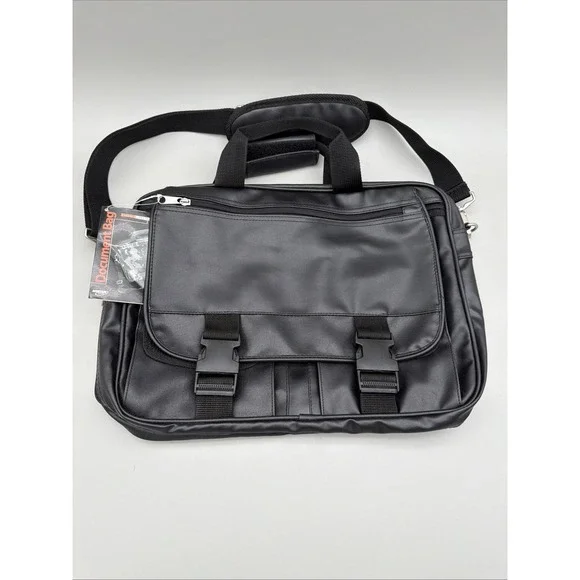 Ashten Document Bag Black NWT Multiple Pockets Carry Shoulder Strap Or Handles