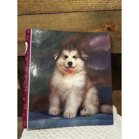 Vintage 90s Mead Purrs Grrs Binder‎ Alaskan Malamute Y2K