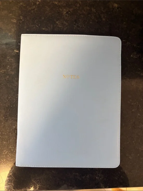 Day Designer for Blue Sky Faux Leather PadFolio Assortment, Dusty Blue