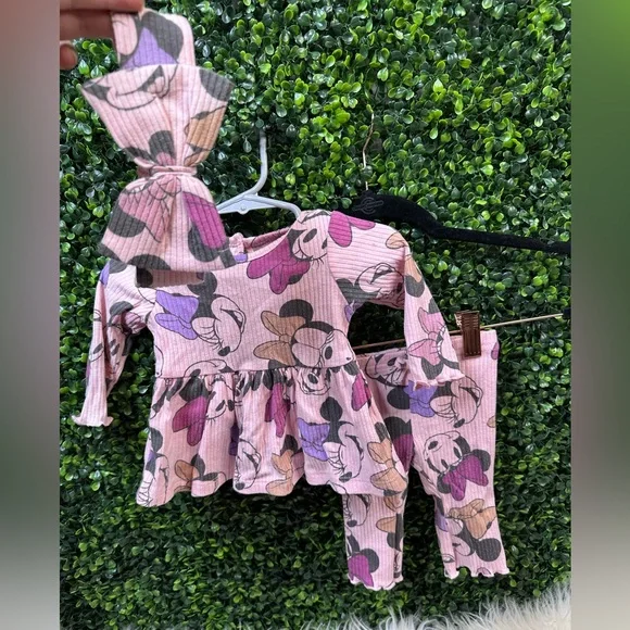 Disney Baby Pink and Purple Outfit‎ 3 piece set nwot