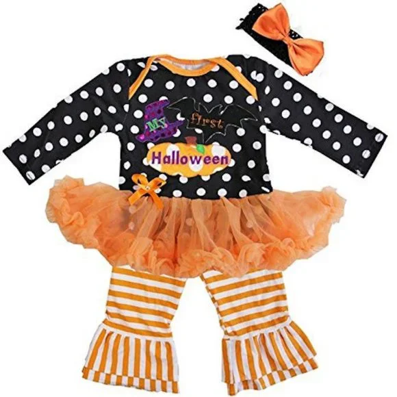 1st Halloween Baby Girls Tutu Outfit Set