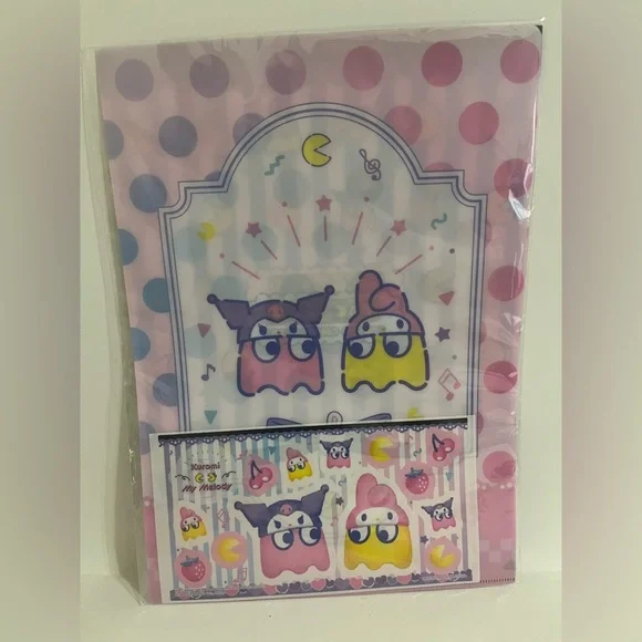 My Melody/Kuromi x Pacman Collaboration Kuji Folder Set w Big Sticker (2023)