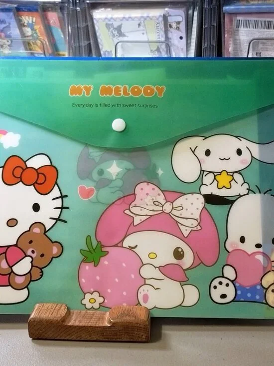 2752 Thickened Plastic Document Folder with Snap Closure Hello Kitty Charters
