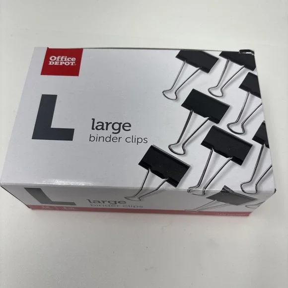 Large Binder Clips Box of 12‎  1-inch Capacity Paper Clamps for Office Supplies